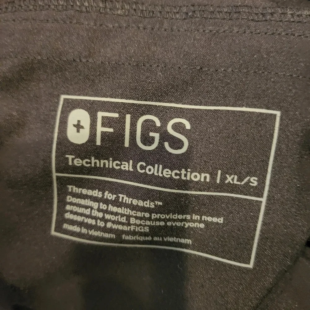 Figs Men's Axim Black Cargo Scrub Pants Size XL Short‎ XLS